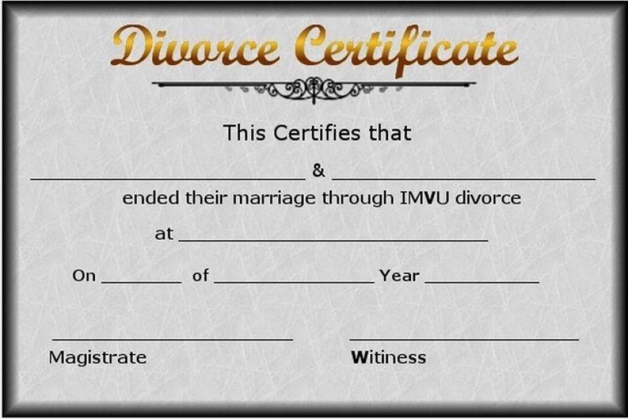 Divorce Certificate 9b926a20